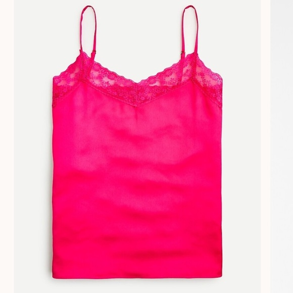 J Crew Camisole with lace trim Sz S Fuchsia Blossom NWT - Picture 9 of 11